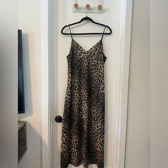 All Saints Hera Leopard Print 2-In-1 Midi Dress - Picture 5 of 14